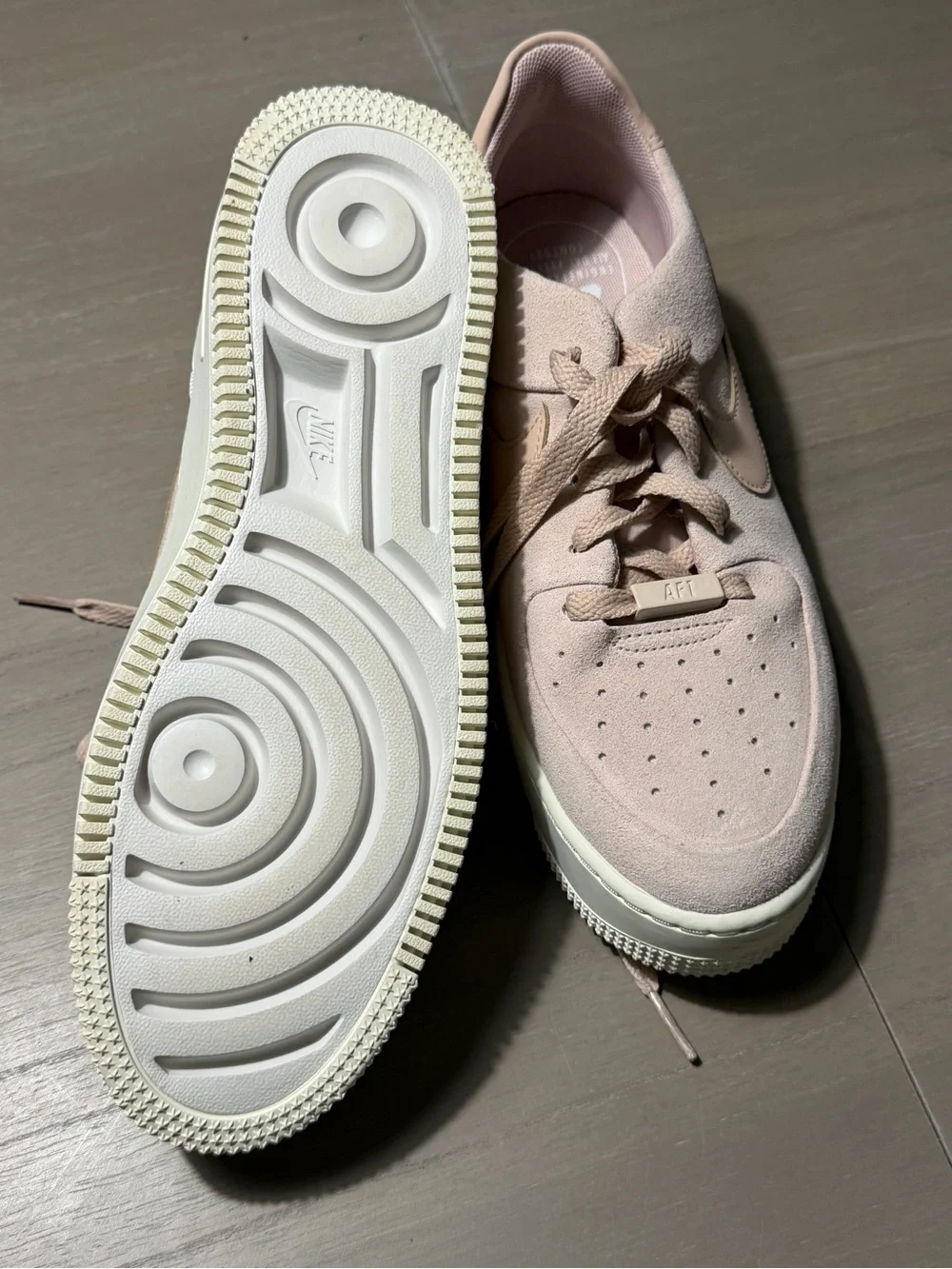 Nike Women’s Light Pink Suede Platform Sneakers